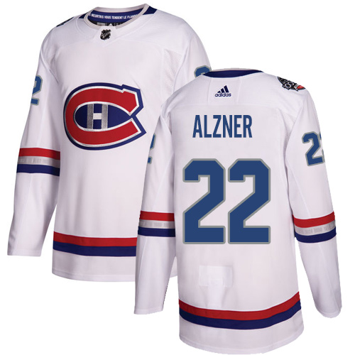 Adidas Canadiens #22 Karl Alzner White Authentic 100 Classic Stitched NHL Jersey